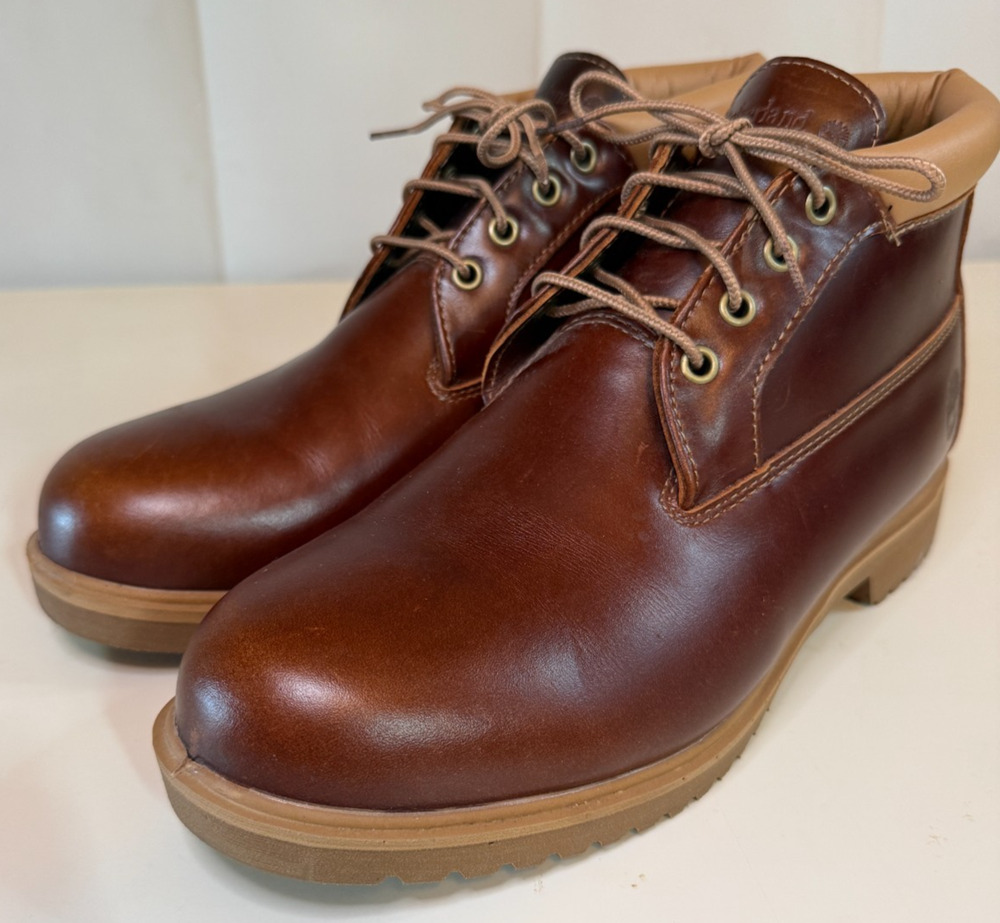Timberland A24C9 Men's Size 11 Brown Leather Waterproof Chukka Boots 400g PrimaL